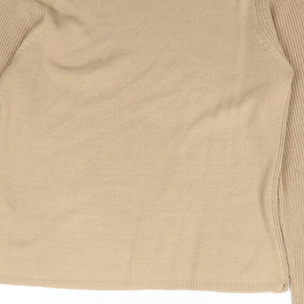 Dorothy Perkins Womens Brown Scoop Neck  Acrylic Pullover Jumper Size 6