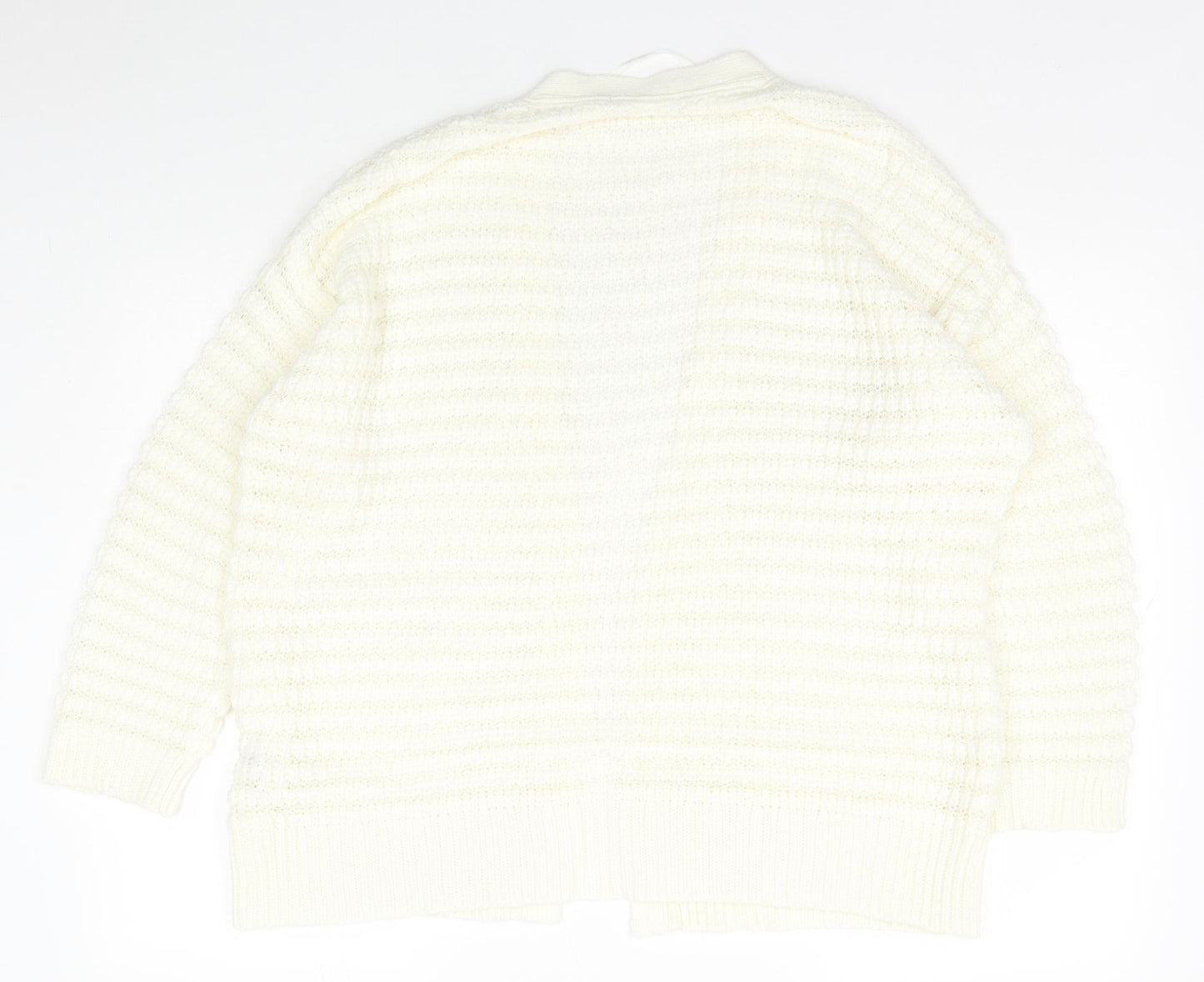 Atmosphere Womens Ivory V-Neck  Acrylic Cardigan Jumper Size 16