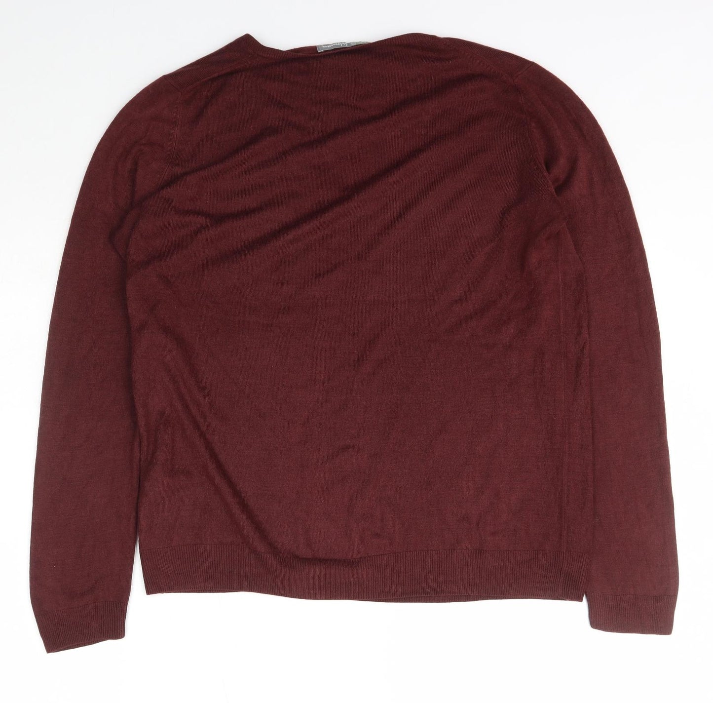 Marks and Spencer Womens Brown V-Neck  Acrylic Pullover Jumper Size 16
