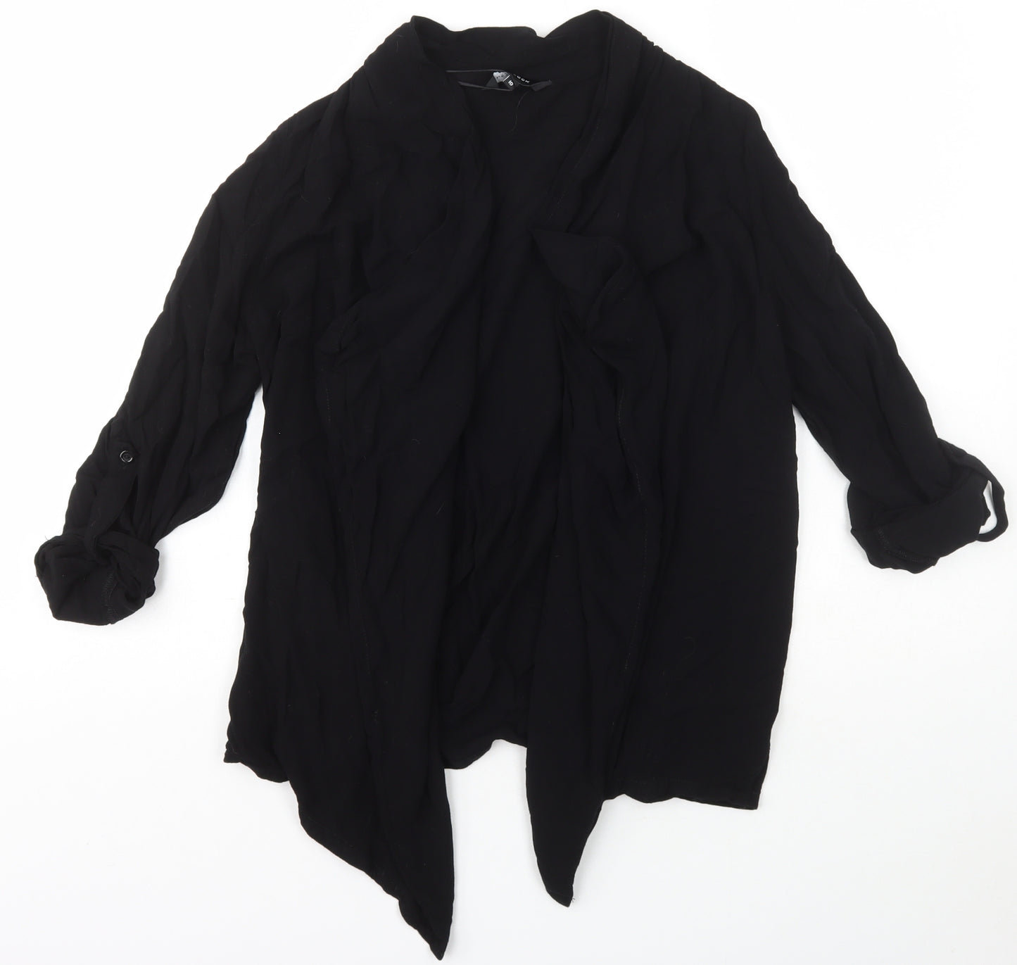 New Look Womens Black Collared  Viscose Cardigan Jumper Size 10