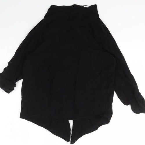 New Look Womens Black Collared  Viscose Cardigan Jumper Size 10