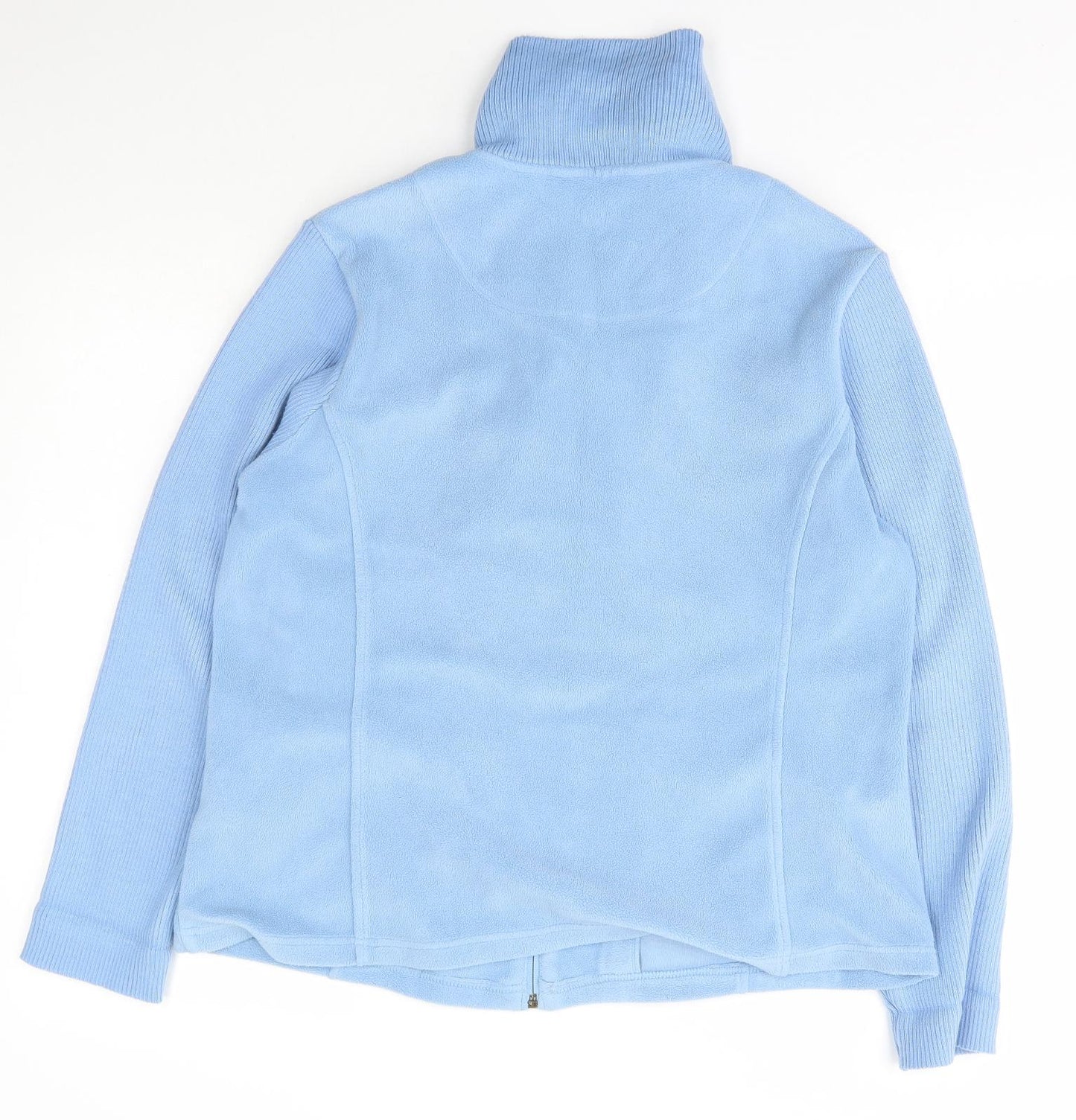 DASH Womens Blue High Neck  Polyester Full Zip Jumper Size 14