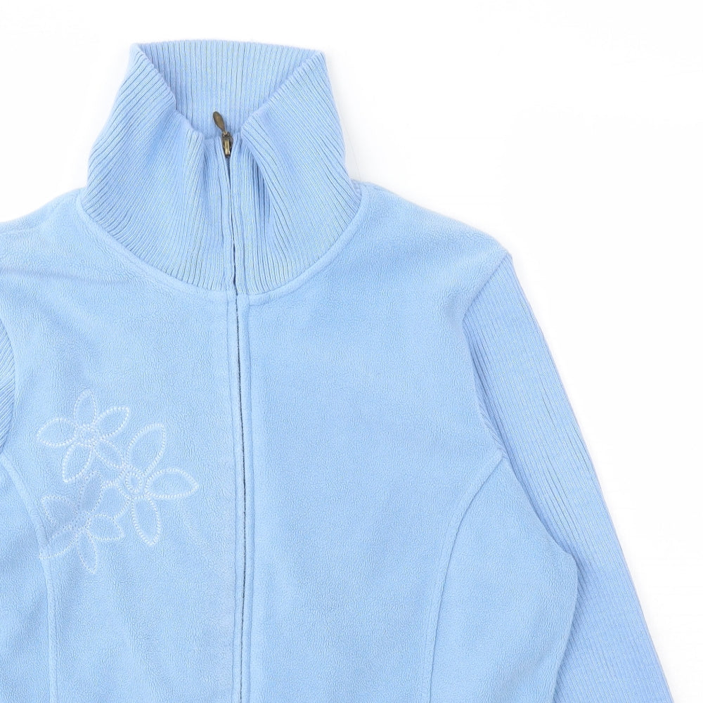 DASH Womens Blue High Neck  Polyester Full Zip Jumper Size 14