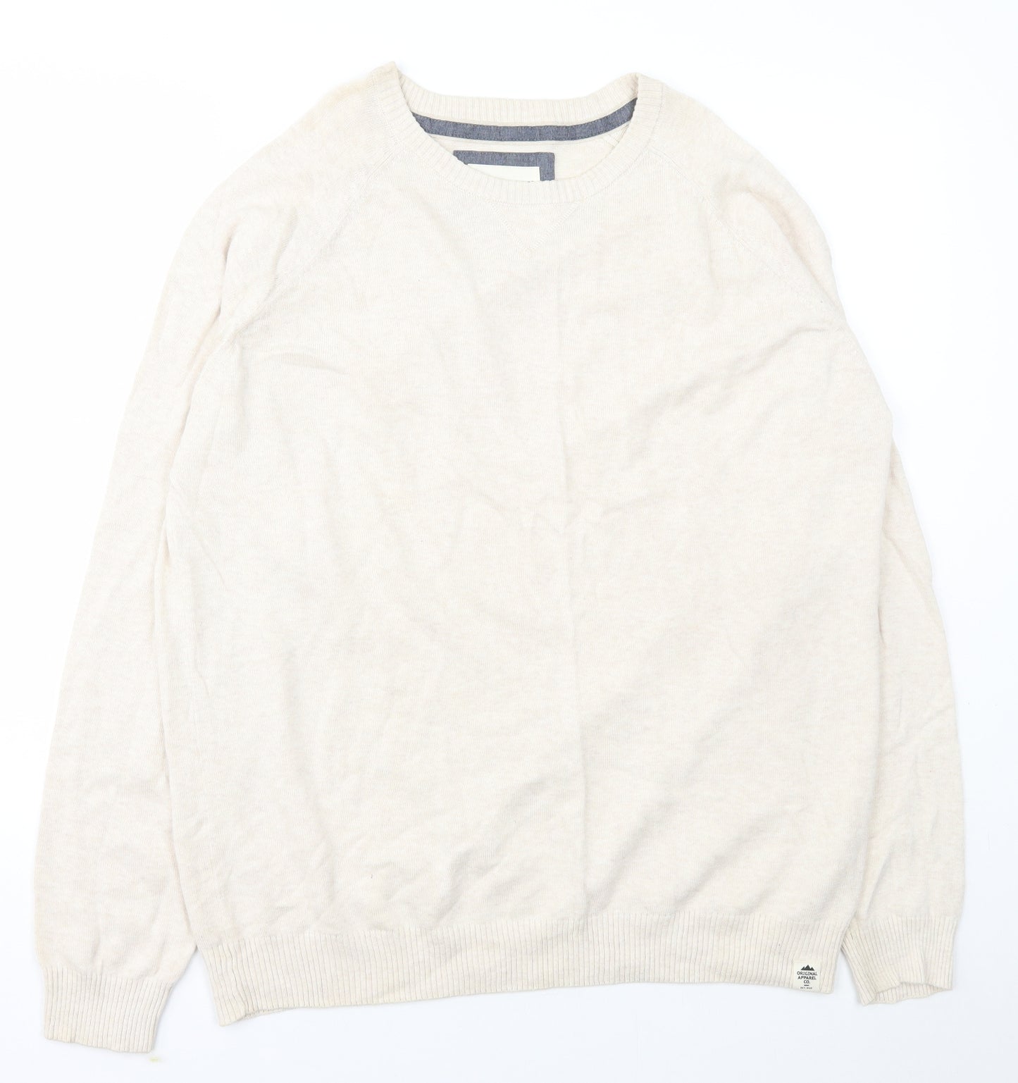 Cedar Wood State Mens Ivory Square Neck  Cotton Pullover Jumper Size XL
