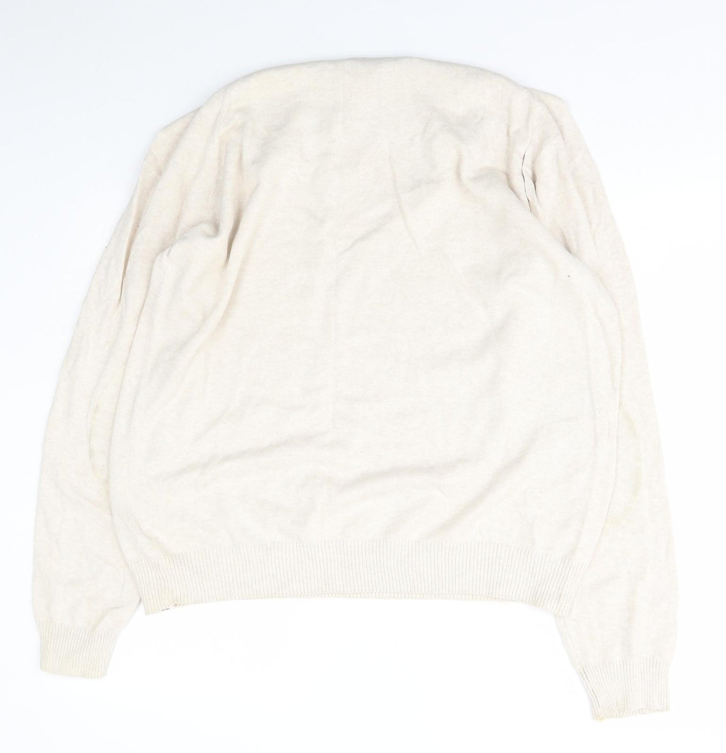 Cedar Wood State Mens Ivory Square Neck  Cotton Pullover Jumper Size XL