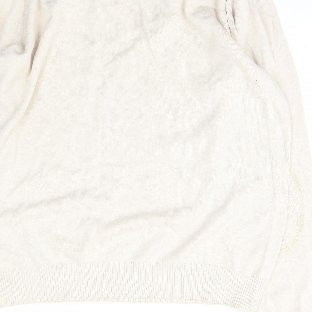 Cedar Wood State Mens Ivory Square Neck  Cotton Pullover Jumper Size XL