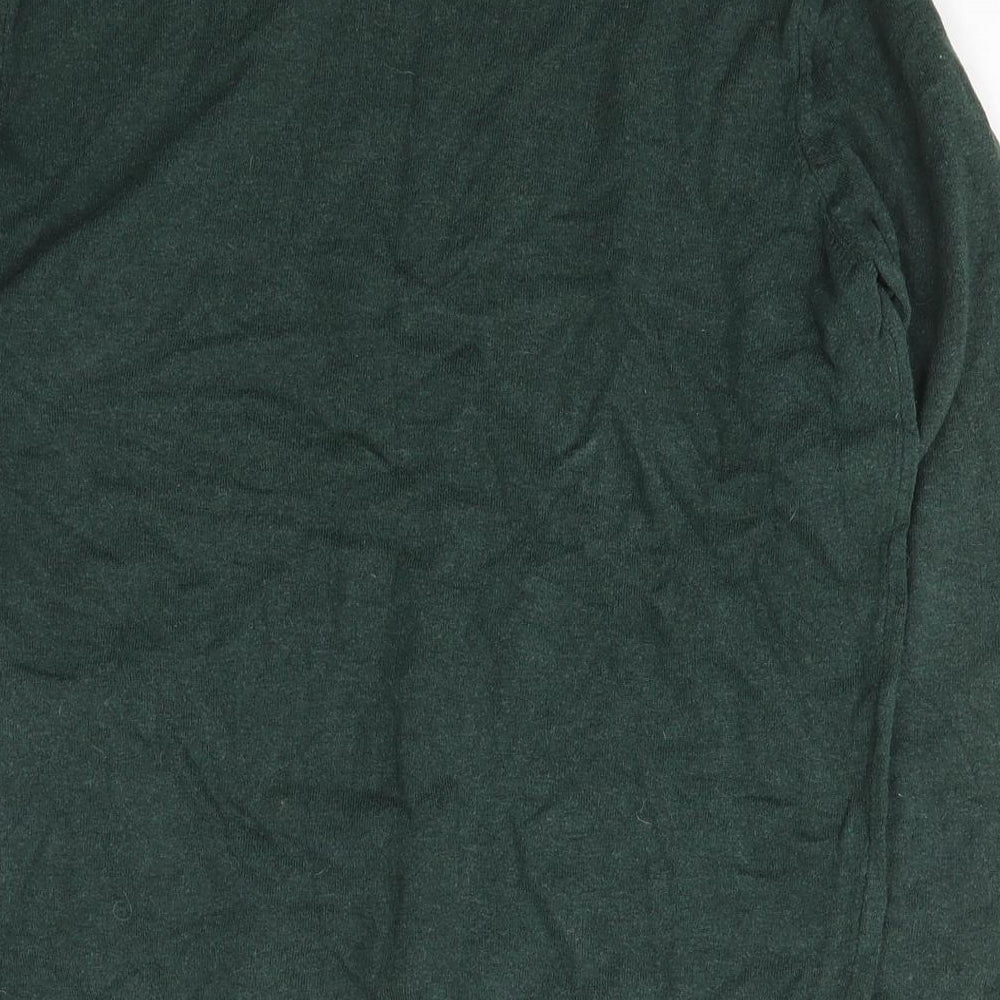 George Mens Green V-Neck  Cotton Pullover Jumper Size M