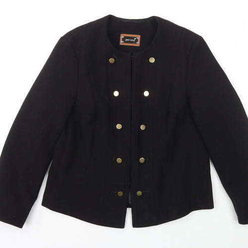 Per Una Womens Black   Jacket Blazer Size 10  Hook & Eye