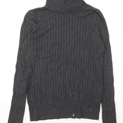 F&F Womens Green Roll Neck  Nylon Pullover Jumper Size 12
