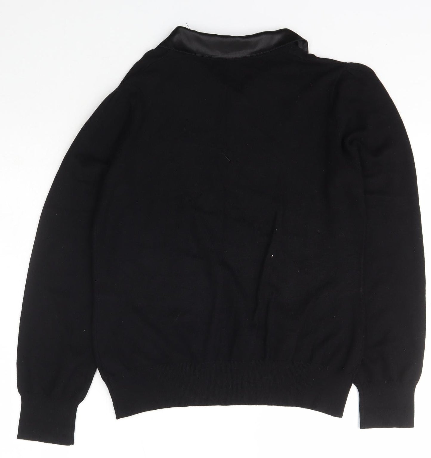 George Womens Black Collared  Viscose Pullover Jumper Size 16