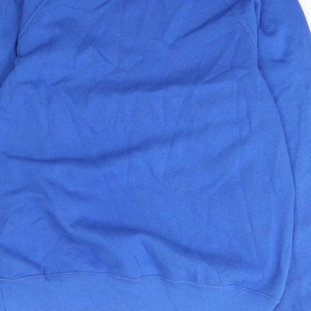 Fruit of the Loom Mens Blue Crew Neck  Cotton Pullover Jumper Size L
