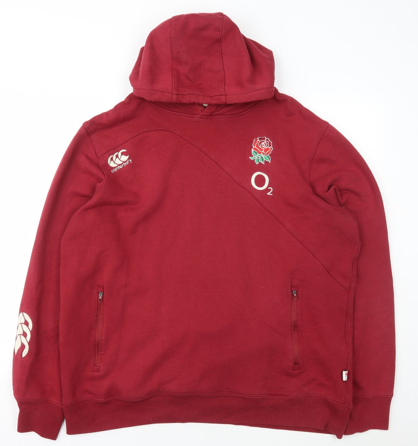 Canterbury Mens Red  Cotton Pullover Hoodie Size 2XL