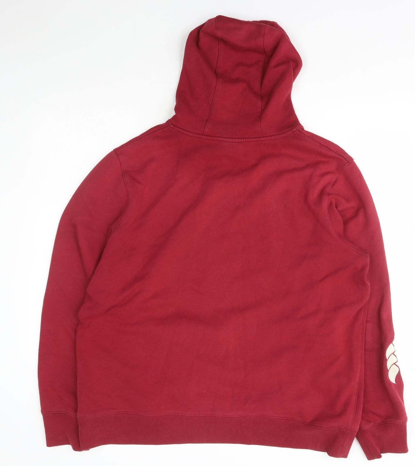 Canterbury Mens Red  Cotton Pullover Hoodie Size 2XL