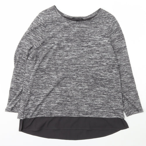 Viz a Viz Womens Grey Boat Neck  Polyester Pullover Jumper Size 12