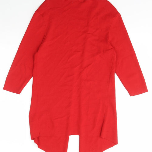 Misscolastyle Womens Red Collared  Acrylic Cardigan Jumper Size M