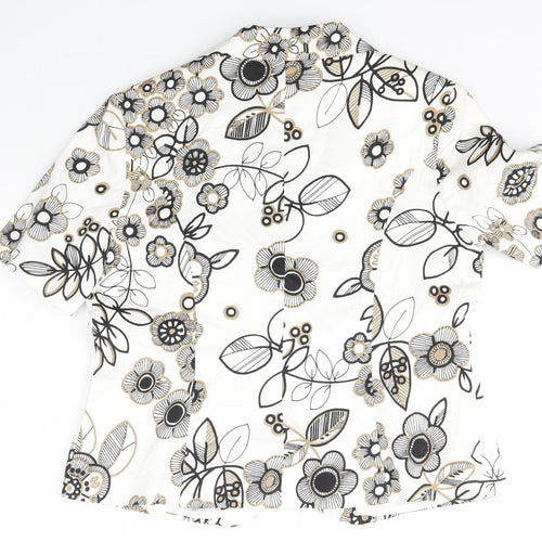 FOSBY Womens Ivory Floral  Jacket Blazer Size 16  Button