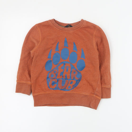 George Boys Brown  Cotton Pullover Sweatshirt Size 2-3 Years  Pullover