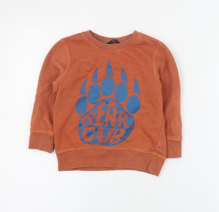 George Boys Brown  Cotton Pullover Sweatshirt Size 2-3 Years  Pullover