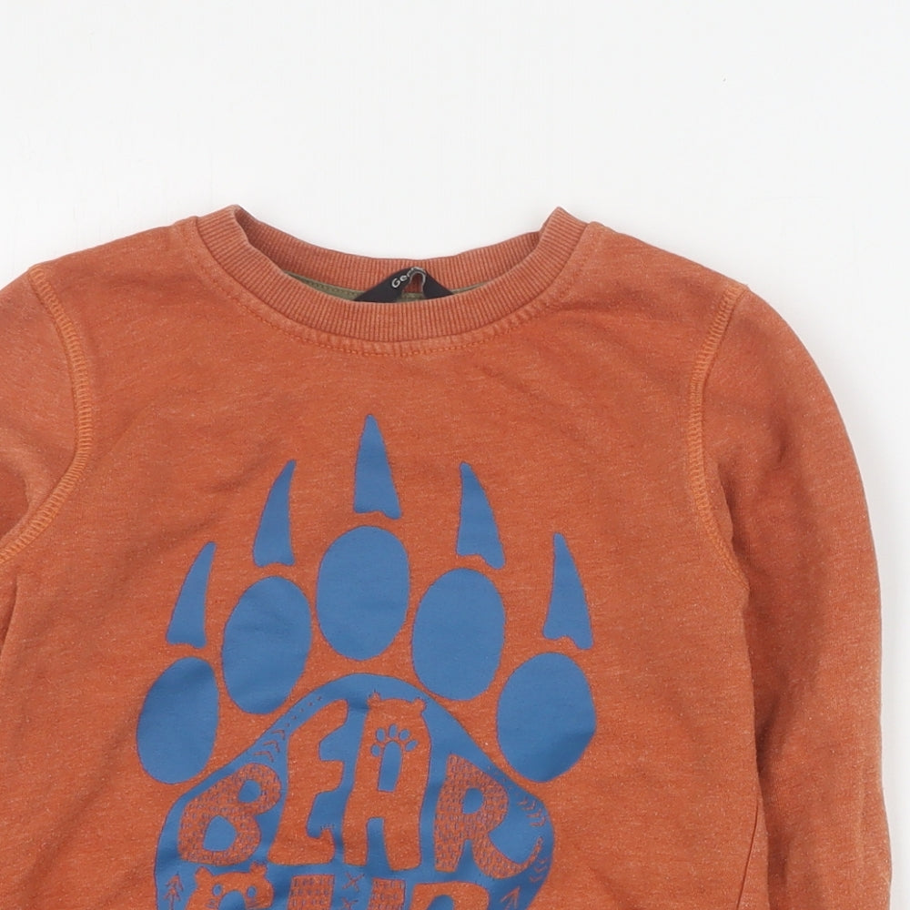 George Boys Brown  Cotton Pullover Sweatshirt Size 2-3 Years  Pullover