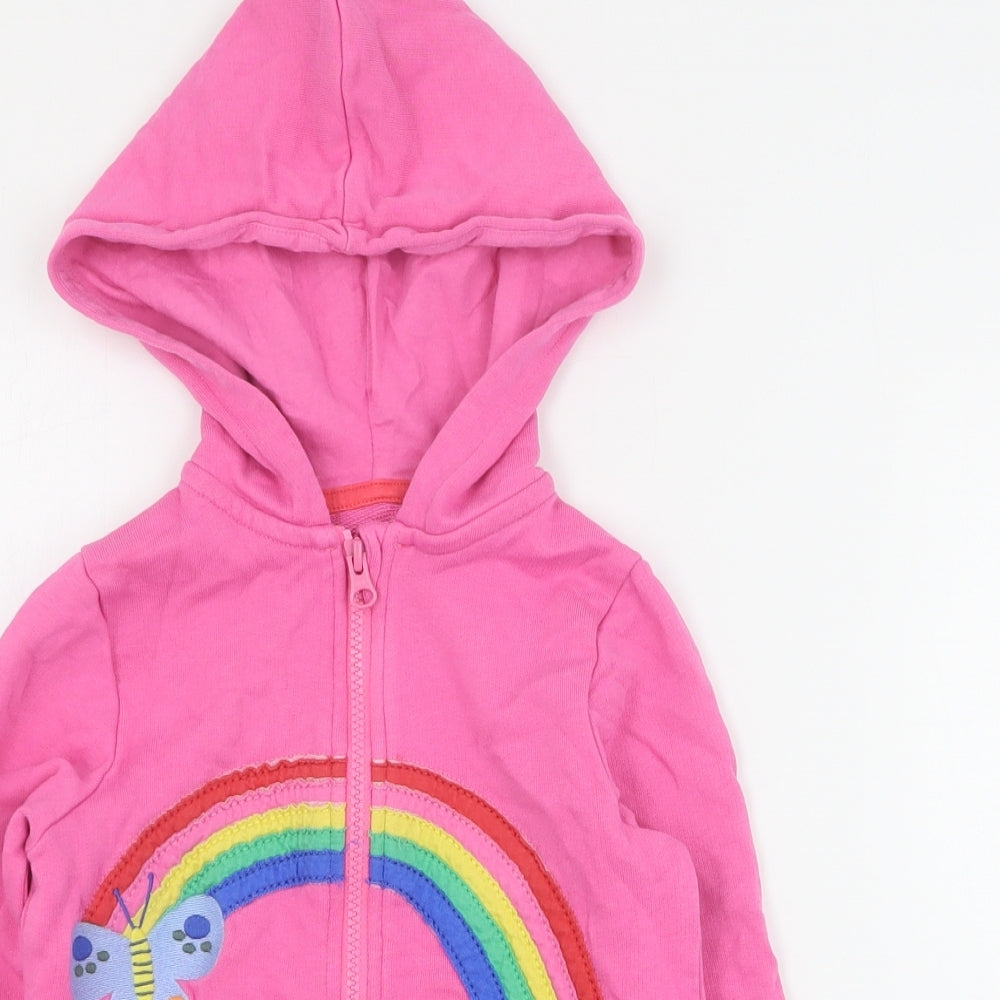 Mini Club Girls Pink  Cotton Full Zip Hoodie Size 5-6 Years  Zip
