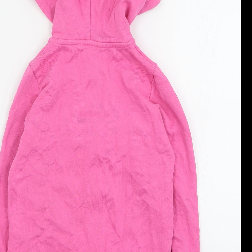 Mini Club Girls Pink  Cotton Full Zip Hoodie Size 5-6 Years  Zip
