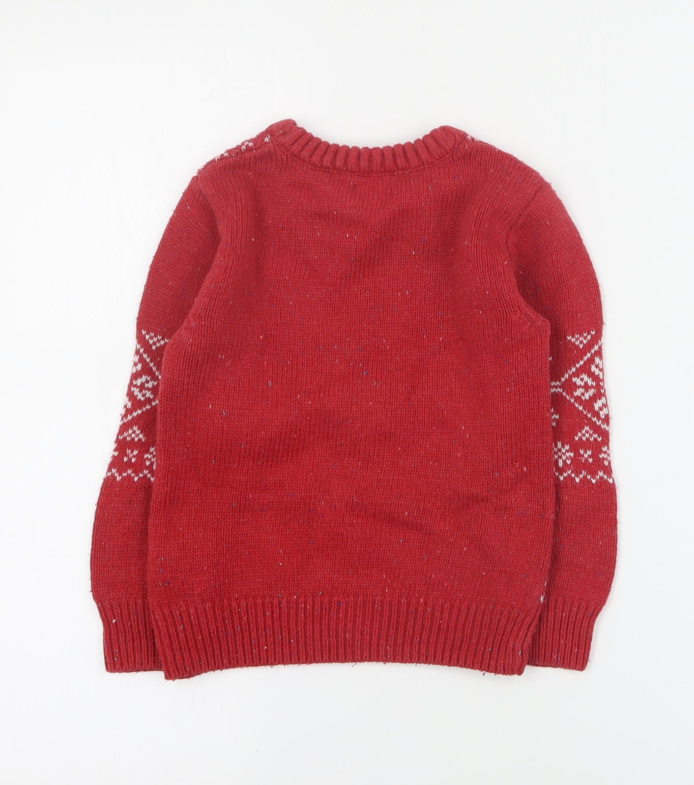 NEXT Boys Red Round Neck  Acrylic Pullover Jumper Size 2-3 Years  Pullover - Christmas