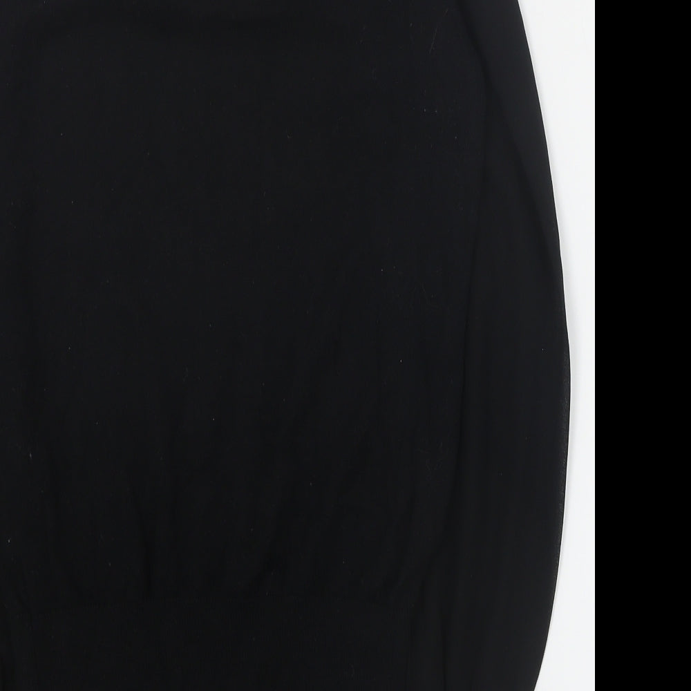 Oasis Womens Black Mock Neck  Acetate Pullover Jumper Size XS