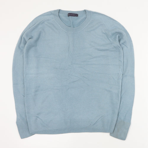Marks and Spencer Womens Blue Round Neck  Acrylic Pullover Jumper Size 12