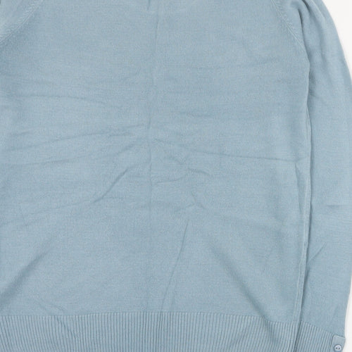 Marks and Spencer Womens Blue Round Neck  Acrylic Pullover Jumper Size 12