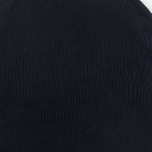 Per Una Womens Black Collared  Cotton Pullover Jumper Size 12