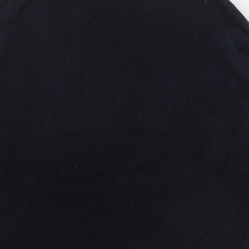 Per Una Womens Black Collared  Cotton Pullover Jumper Size 12