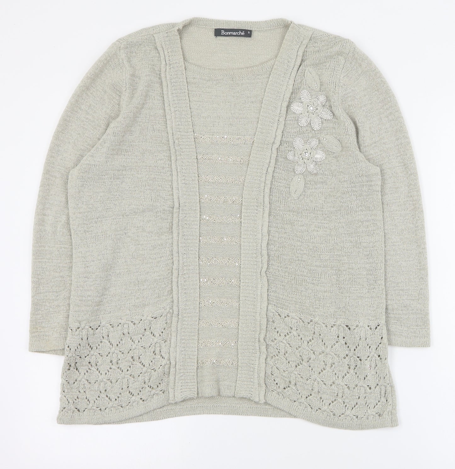 Bonmarche Womens Beige Round Neck  Acrylic Pullover Jumper Size S