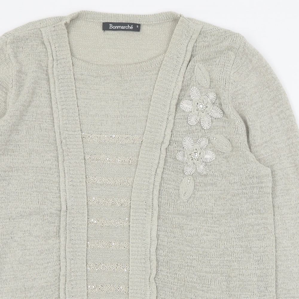 Bonmarche Womens Beige Round Neck  Acrylic Pullover Jumper Size S
