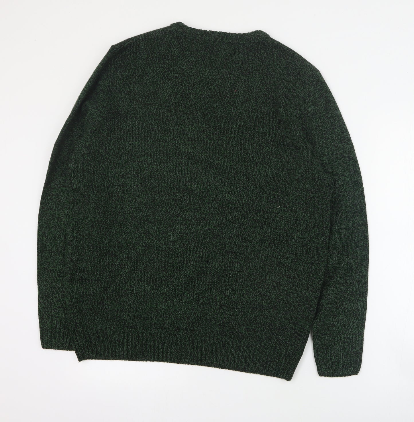 Avenue Mens Green Round Neck  Acrylic Pullover Jumper Size M   - Christmas