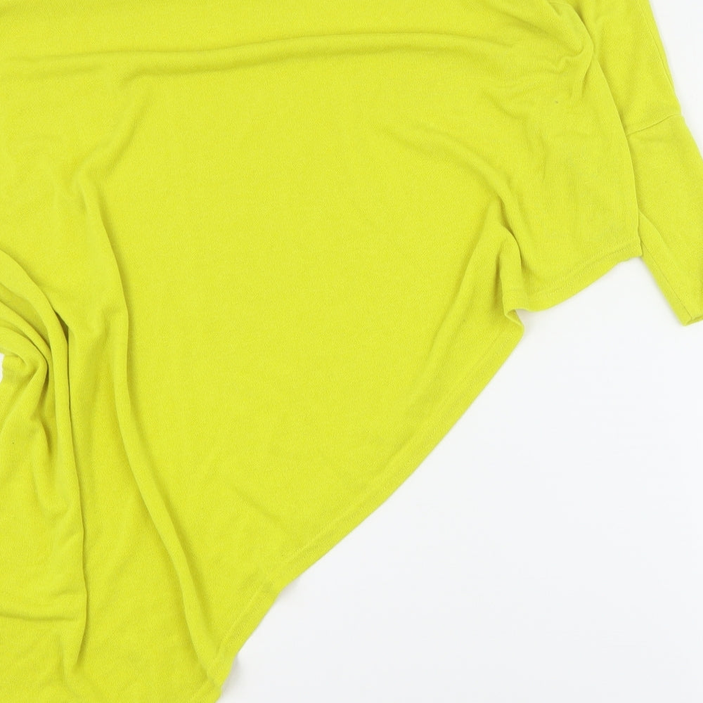 River Island Womens Yellow High Neck  Polyester Pullover Jumper Size 8