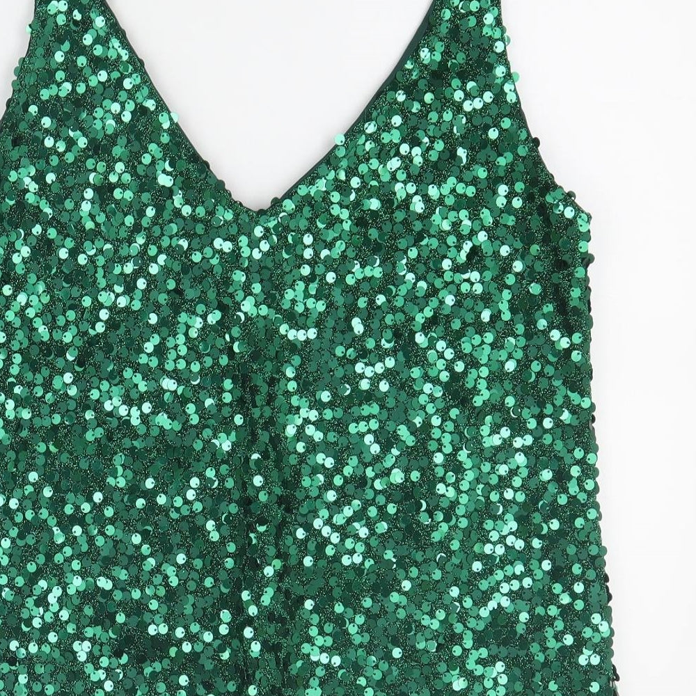 NEXT Womens Green  Polyester Camisole Tank Size 12 V-Neck