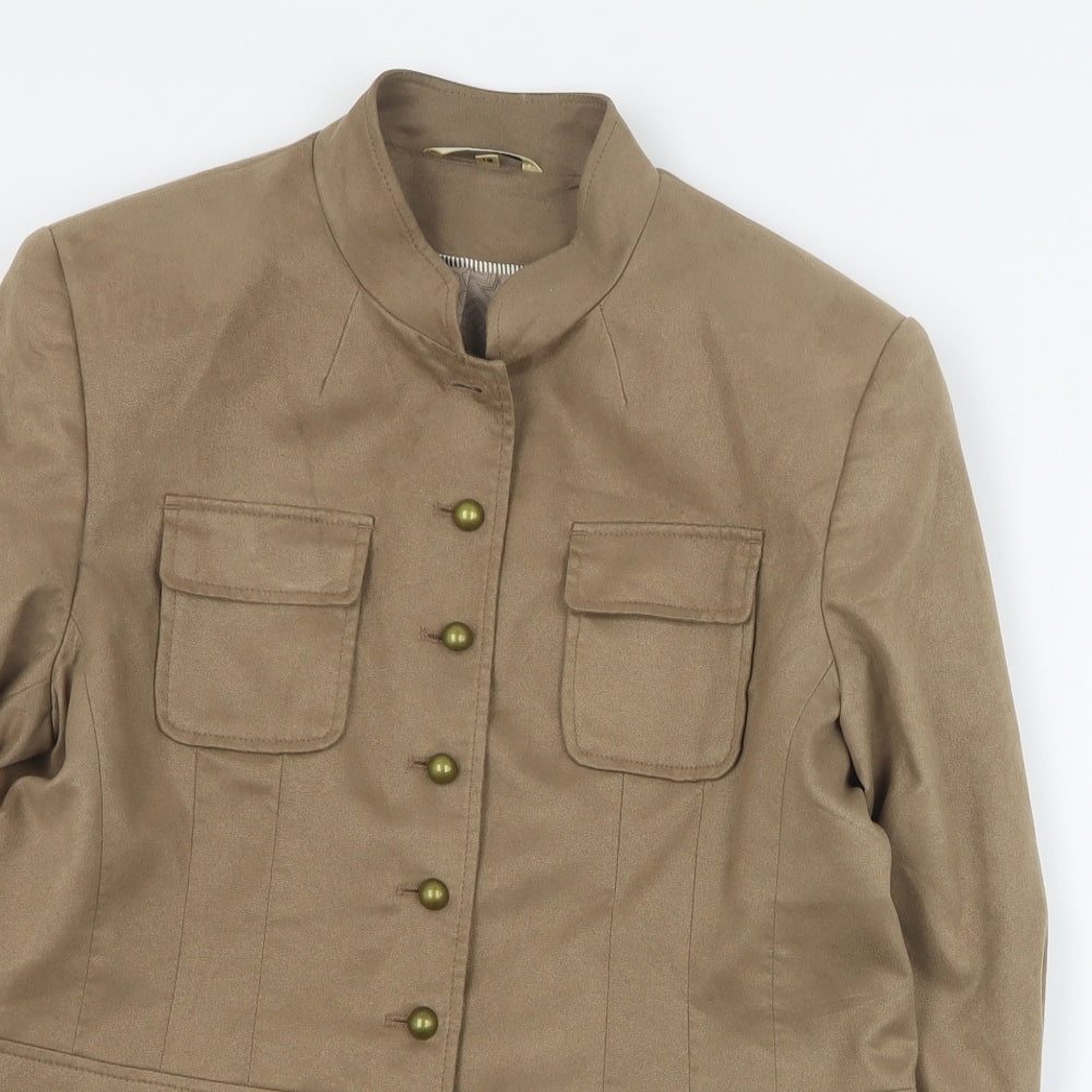 Klass Collection Womens Brown   Jacket Coat Size 16  Button
