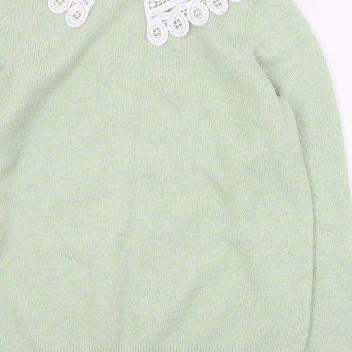 F&F Womens Green Collared  Polyester Pullover Jumper Size 18