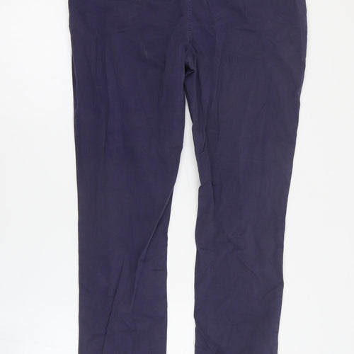 NEXT Womens Blue  Cotton Chino Trousers Size 12 L28 in Regular Zip