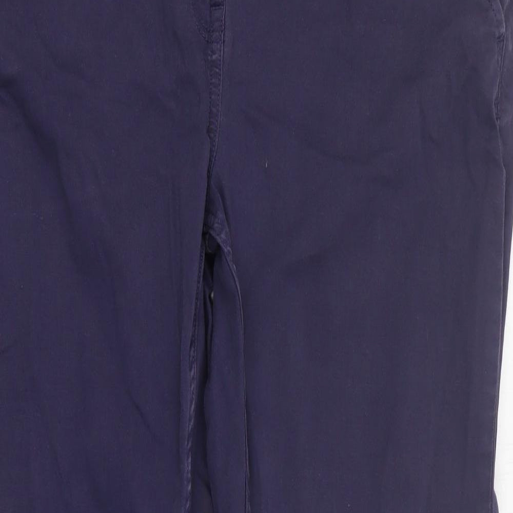 NEXT Womens Blue  Cotton Chino Trousers Size 12 L28 in Regular Zip