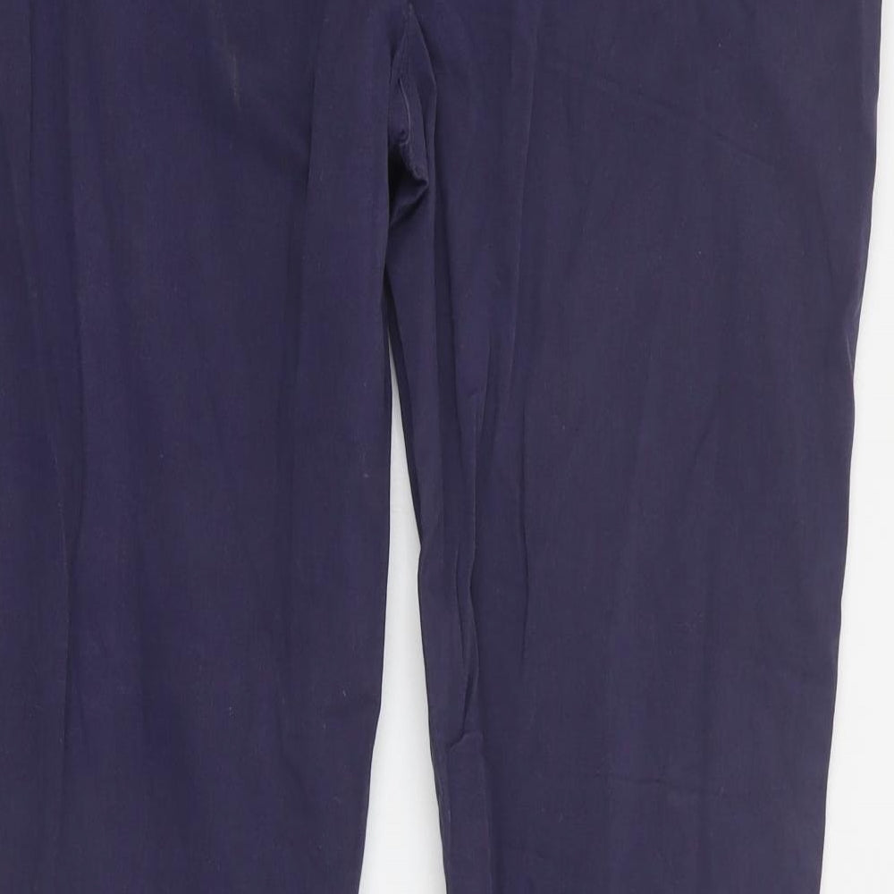 NEXT Womens Blue  Cotton Chino Trousers Size 12 L28 in Regular Zip