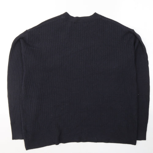 Marks and Spencer Womens Blue Round Neck  Acrylic Pullover Jumper Size 12