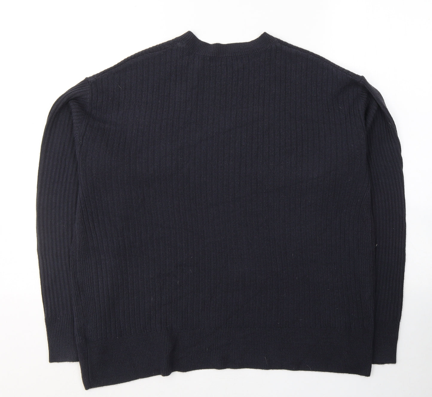 Marks and Spencer Womens Blue Round Neck  Acrylic Pullover Jumper Size 12