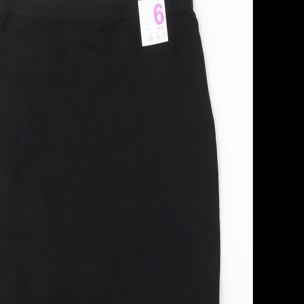 Preworn Womens Black  Cotton Straight & Pencil Skirt Size 6