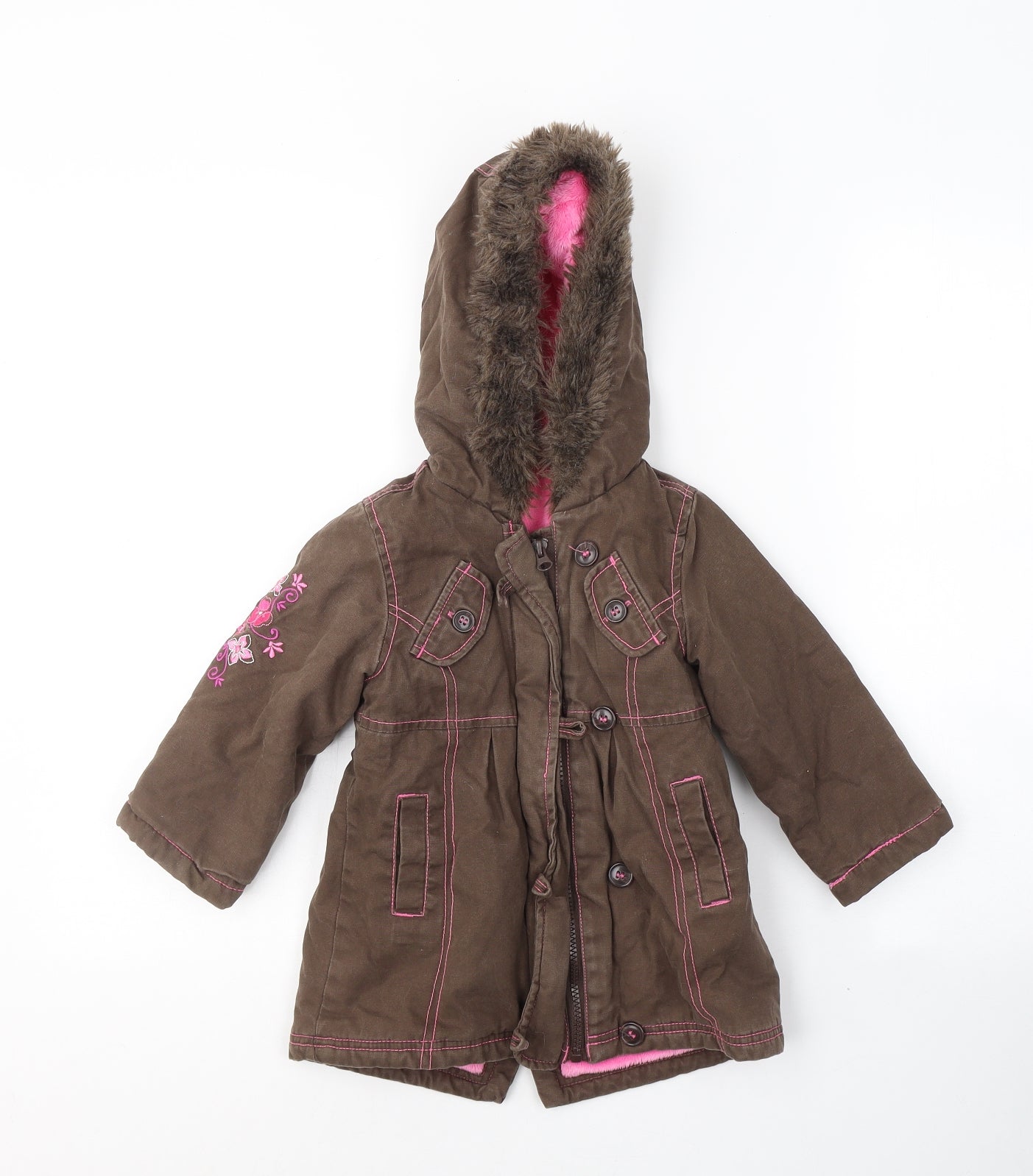 Ladybird Girls Brown   Trench Coat Coat Size 18-24 Months   Zip