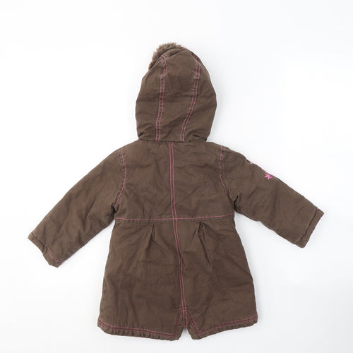 Ladybird Girls Brown   Trench Coat Coat Size 18-24 Months   Zip