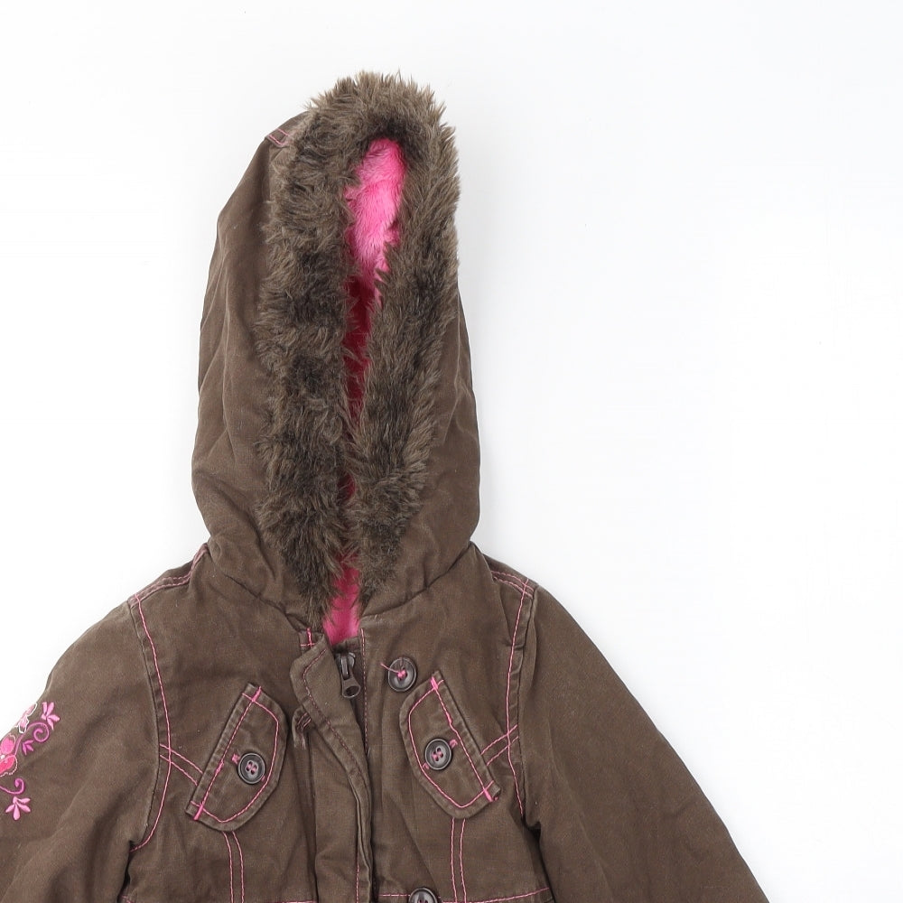 Ladybird Girls Brown   Trench Coat Coat Size 18-24 Months   Zip