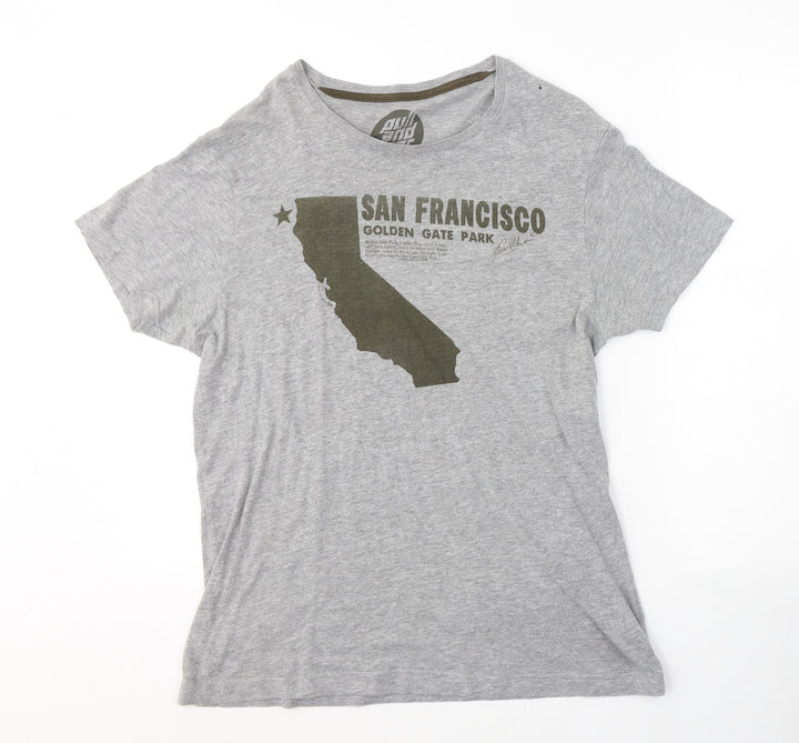 Paul and Hear Mens Grey Cotton T-Shirt Size M Round Neck - San Francisco