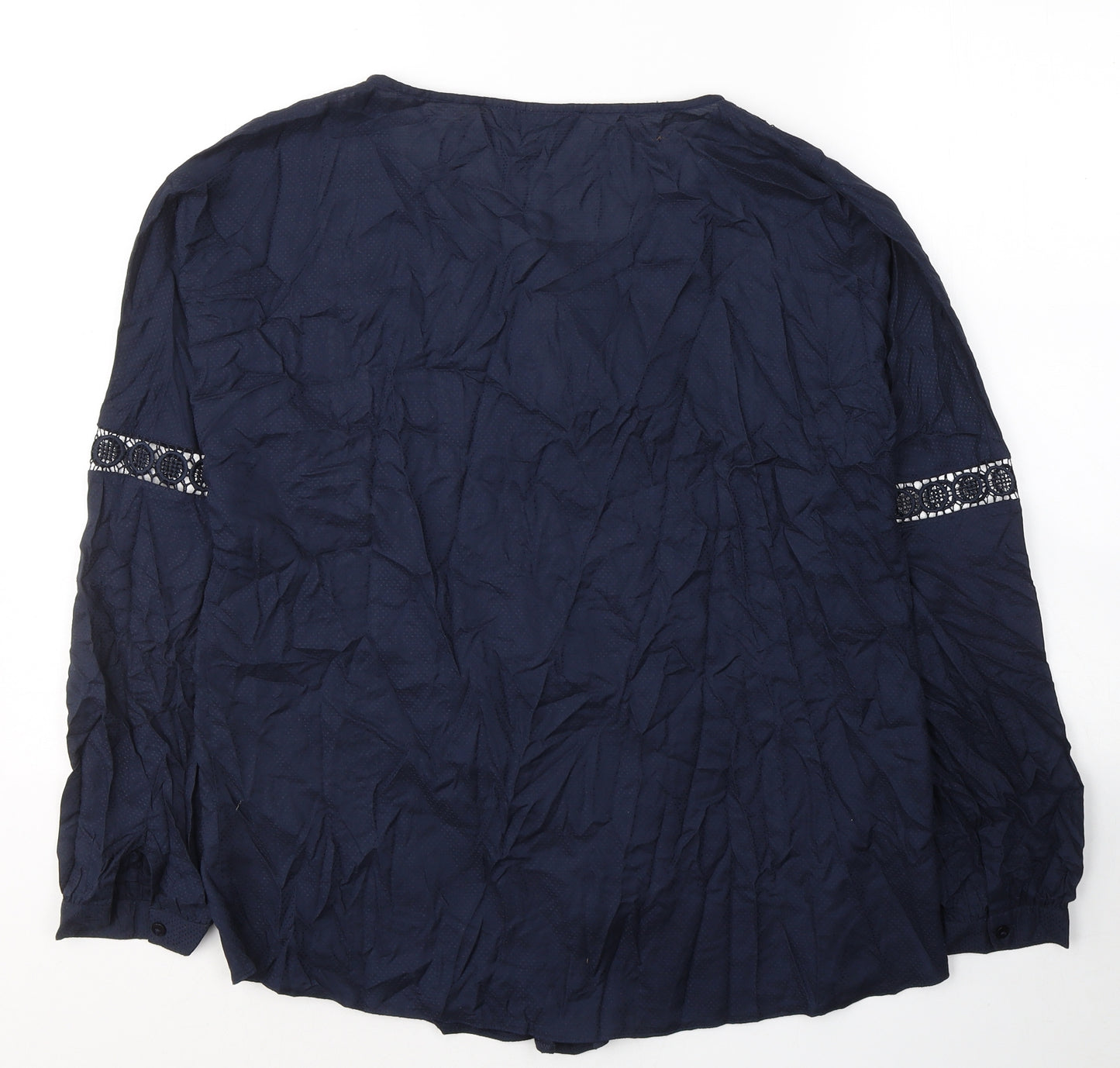 Oasis Womens Blue  Viscose Basic Blouse Size 12 V-Neck