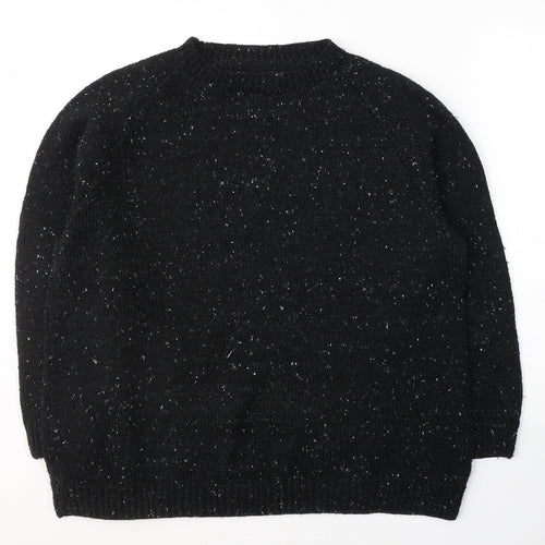 Preworn Womens Black Round Neck  Acrylic Pullover Jumper Size L
